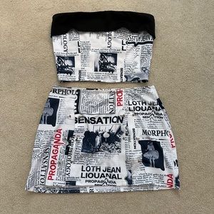 SO CUTE. newspaper set, only worn once